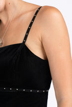 Load image into Gallery viewer, Force Black Velvet Studded Dress
