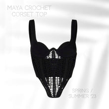 Load image into Gallery viewer, Maya Crochet Corset in Black
