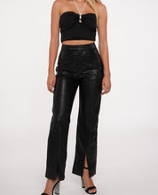 Load image into Gallery viewer, Jaded Black Leather Slit Pants
