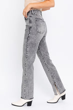 Load image into Gallery viewer, Charcoal Asymmetric Slit Jeans
