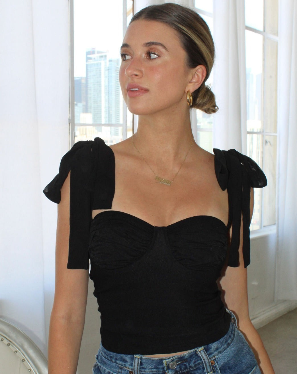 Delicate Ties Top in Black
