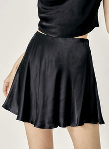 Huxton Black Satin Skirt