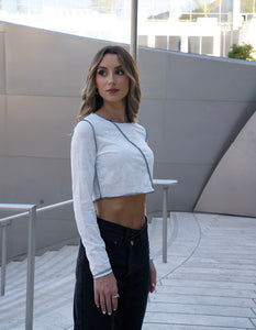 White Floral Burnout Top
