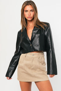Vice Cropped Leather Jacket