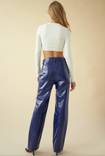 Load image into Gallery viewer, Blue Firecracker Leather Pants
