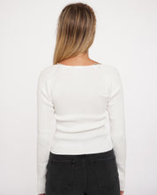 Load image into Gallery viewer, Aspire Crystal Knit Top in White
