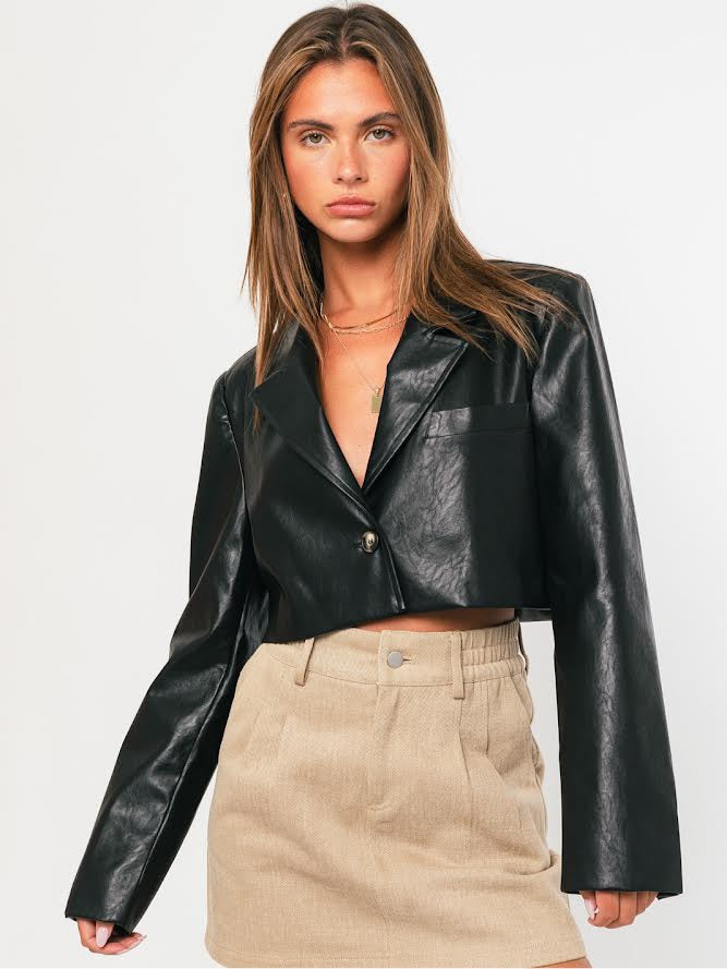 Vice Cropped Leather Jacket