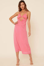 Load image into Gallery viewer, Oasis Pink Satin Cutout Maxi
