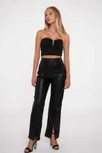 Load image into Gallery viewer, Jaded Black Leather Slit Pants
