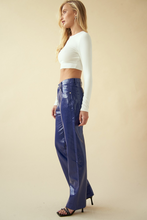Load image into Gallery viewer, Blue Firecracker Leather Pants
