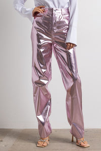 Lupe Pink Metallic Trousers