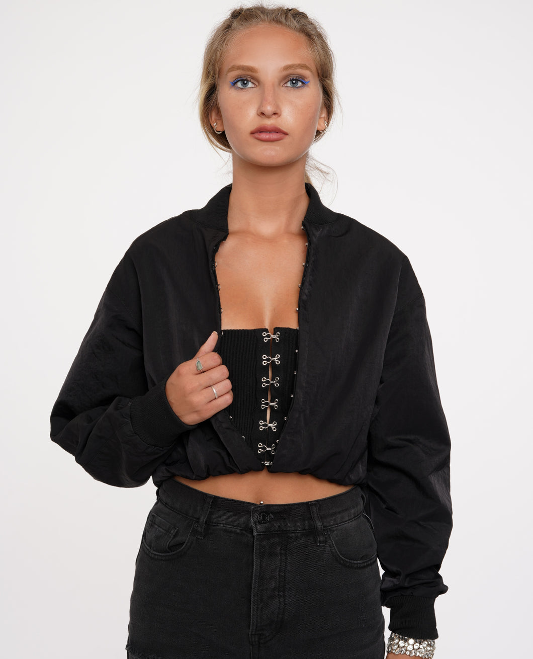 City Girl Bomber Jacket in Black