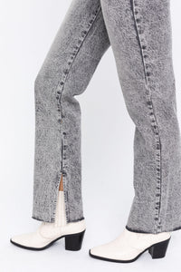 Charcoal Asymmetric Slit Jeans