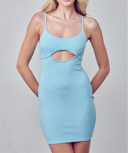 Aqua Blue Cutout Dress