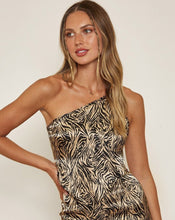Load image into Gallery viewer, Abstract Satin Top in Black Camel
