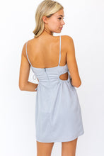 Load image into Gallery viewer, Maya Satin Dress in Dusty Blue
