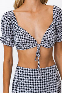 Venice Floral Gingham Top
